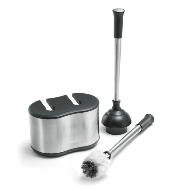 New Polder 2 In 1 Bathroom Toilet Brush Holder Caddy Plunger Stainless Steel 00 New Polder 2 In 1 Bathroom Toilet Brush Holder Caddy Plunger Stainless Steel 00